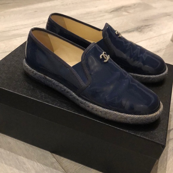 Authentic Chanel Navy Loafer - Picture 2 of 9
